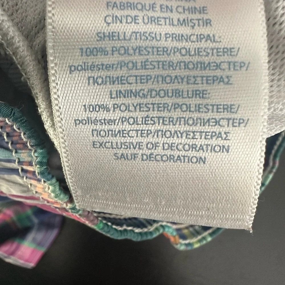 Ralph Lauren Toddler Multicolor Plaid Swim Trunks | 18M | Blue